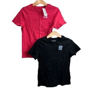NWT Old Navy Crew Neck Short Sleeve T-Shirt Black and Red 4T & 5T